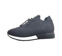 La Strada Zapatos de mujer con cordones deportivos Negro Casual, negro/plateado, 41 EU