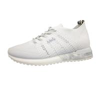 La Strada Zapatos de mujer con cordones Zapatillas deportivas blancas ocio, Tejido blanco, 41 EU