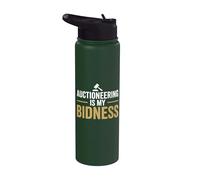 La subasta es mi deseo Divertido juego de palabras para llamar a las ofertas del subastador Stainless Steel Insulated Water Bottle