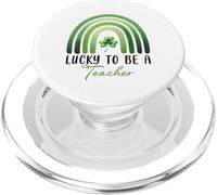 La Suerte de ser Maestra: Día de San Patricio, Shamrock Rainbow PopSockets PopGrip para MagSafe