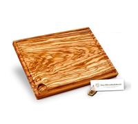 La Tabla de Cortar Con Raspador, Rectangular Aprox. 40cmx 30cmx 2cm, Madera de Olivo - 40cm