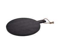La Tabla de Cortar Negro con Asa Redondo Ø 40CM Madera Del Árbol Caucho