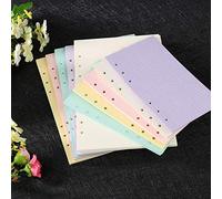 LA TALUS 40 hojas A5/A6 hojas de papel de relleno, hojas sueltas, cuaderno de 6 agujeros, suministros escolares, para oficina, organizador rellenable, color amarillo, tamaño A6