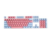 LA TALUS Teclado mecánico PBT con retroiluminación de 87 teclas de contraste de color para PC, teclas para interruptores mecánicos de teclado para juegos, rosa y azul