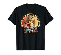 La tarea es mejor con un cachorro lindo amante de los perros Camiseta