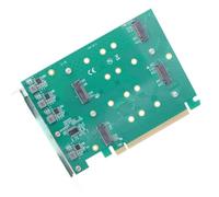 La tarjeta adaptadora PCIe de múltiples puertos permite configuración RAID 0/1/10 y compatibilidad con placas base PCIe NVMe