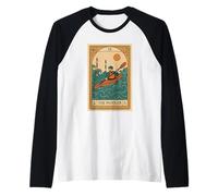 La Tarjeta de Cruz de Kayak Paddler Camiseta Manga Raglan