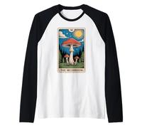 La Tarjeta del Tarot de Hongos Cottagecore Funny Mushroom Lover Camiseta Manga Raglan