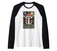La Tarjeta del Tarot de Hongos Cottagecore Funny Mushroom Lover Camiseta Manga Raglan