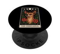 La Tarjeta del Tarot del Perro Chihuahua Luna Bruja PopSockets PopGrip Adhesivo