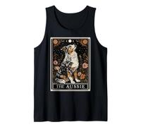 La Tarjeta del Tarot del Perro Pastor Australiano Australiano Luna Bruja Camiseta sin Mangas
