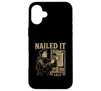 La teología reformada lo clavó 1517 Diseño de Martin Luther Carcasa para iPhone 16 Plus
