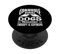 La terapia de Cornhole y perros es costosa amante de Cornhole PopSockets PopGrip Adhesivo