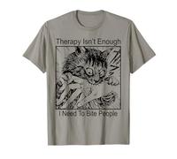 La Terapia no es Suficiente, Necesito morder a la Gente, Gracioso Gato Camiseta