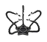 la tercera mano 5 brazos flexibles for soldar manos de ayuda 3X lupa lámpara de mesa Clip estación DIY soporte herramienta de soldadura (Color : N-STAR5-BK9, Size : 3X)