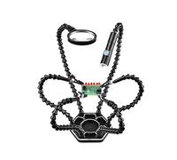 la tercera mano Banco de trabajo de reparación de soldadura con lupa, luz LED, soporte de PCB, herramienta de mano de ayuda for soldar, tercera mano de ayuda, 6 uds. De brazos flexibles (Color : Blac