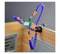 la tercera mano Banco de trabajo de reparación de soldadura con lupa, luz LED, soporte de PCB, herramienta de mano de ayuda for soldar, tercera mano de ayuda, 6 uds. De brazos flexibles (Color : Thre