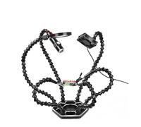 la tercera mano Banco de trabajo de reparación de soldadura, PCB de tercera mano, linterna recargable por USB, ventilador de escape de humo de soldadura, lupa 3X (Color : N-SS6LMF-BK9)