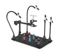 la tercera mano Base magnética PCB soporte soldadura tercera mano manos de ayuda accesorio de soldadura herramienta de soldadura Estación de Reparación de soldadura (Color : SS3M-BK)