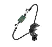 la tercera mano Helping Hands Soldadura Herramienta de tercera mano Base de abrazadera de mesa con lupa LED 3X 1 Brazos flexibles niquelados (Color : T-SS2-BK9 PCB Holder, Size : 3X)