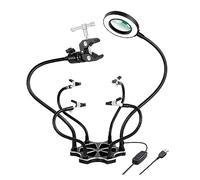 la tercera mano Helping Hands Soldadura Tercera Mano 0-55mm Ajuste PCB Soporte Herramienta con 3X Lámpara de aumento LED for reparación electrónica (Color : 8L-B)