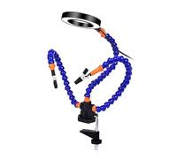 la tercera mano Herramienta de soldadura de tercera mano, 8 brazos flexibles, asistente de mano de ayuda, plataforma de sujeción manual for reparación/soldadura electrónica (Color : 3 arms with light