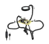 la tercera mano Herramienta de soldadura de tercera mano, 8 brazos flexibles, asistente de mano de ayuda, plataforma de sujeción manual for reparación/soldadura electrónica (Color : 5 arms with light