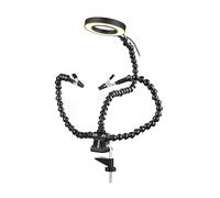 la tercera mano Herramienta de soldadura de tercera mano, 8 brazos flexibles, asistente de mano de ayuda, plataforma de sujeción manual for reparación/soldadura electrónica (Color : 3 arms with light
