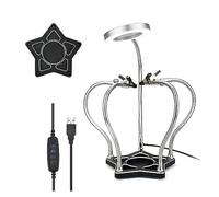la tercera mano Soldering Third Hand PCB Holder 5Pcs Helping Hands Welding Station 3X LED Magnifier Desk Lamp PCB SMD Repair Tools (Color : NEW-5star-USB, Size : 3X_55MM)