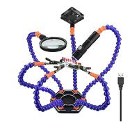 la tercera mano Soporte de soldadura herramienta de tercera mano con 6 uds brazos flexibles ventilador de escape de humo USB linterna 3X lupa estación de soldadura (Color : SN6SB-USB, Size : 3X_55MM