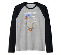 La tía Goose anda Suelta, Divertida tía de Verano, tonta Ganso Camiseta Manga Raglan