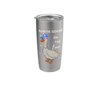 La tía Goose anda suelta, divertida tía de verano, tonta ganso Vaso térmico de acero inoxidable de doble pared