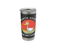 La tía Goose anda suelta, divertida tía de verano, tonta ganso Vaso térmico de acero inoxidable de doble pared