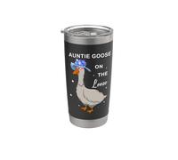 La tía Goose anda suelta, divertida tía de verano, tonta ganso Vaso térmico de acero inoxidable de doble pared