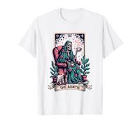 La tía Tarot Card Mujeres Esqueleto tía Amante del café Camiseta