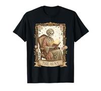 La tía Tarot Card Mujeres Esqueleto Tía Libro Amante Camiseta