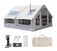 La Tienda Hinchable para Camping 4 Temporadas con Bomba, Resistente al Agua y al Viento, con Ventanas para 4-8 Personas