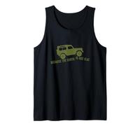 La Tierra no es Plana Rover 4x4 Across Land Off Road Retro Camiseta sin Mangas