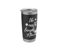La tierra se ríe en flores Vaso térmico de acero inoxidable de doble pared