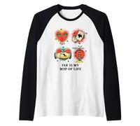 La Tinta es mi Mapa de la Vida (gráfico de Tatuaje) Camiseta Manga Raglan
