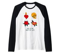 La Tinta es mi Mapa de la Vida (gráfico de Tatuaje) Camiseta Manga Raglan