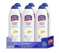 La Toja Gel de Ducha Yoghurt Griego, pack de 6 de 600 ml (3600 ml), para una Piel Cuidada, Suave Aroma a Almendras, Cuidado y Suavidad