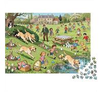 La Toma de posesión de Easter Egg Hunt Hound Puzzle De Madera Impermeable Puzzles De 1000 Piezas para Adultos Colorido Rompecabezas Juegos Desafiantes