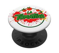 La Tomatina Festival Tomate Splash Lettering PopSockets PopGrip Adhesivo