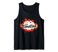La Tomatina Tomato Splash Festival - Letra pequeña Camiseta sin Mangas