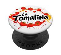 La Tomatina Tomato Splash Festival - Letra pequeña PopSockets PopGrip Adhesivo