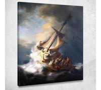 La tormenta sobre el mar de Galilea Rembrandt Van Rijn, rvr247 - Cuadro impreso sobre lienzo, 150 x 120 cm