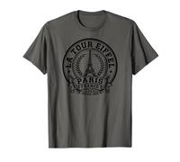 La Torre Eiffel Desde 1889 París Francia Negro Imprimir Camiseta