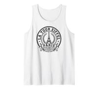 La Torre Eiffel Desde 1889 París Francia Negro Imprimir Camiseta sin Mangas