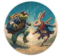 La Tortuga y la Liebre Puzzle Desafíos Divertidos Decoración del Hogar 1000 Piezas Juguetes Desafiantes Animaleses Puzle Juego De Habilidad para Adultos 1000pcs (67.5x67.5cm)